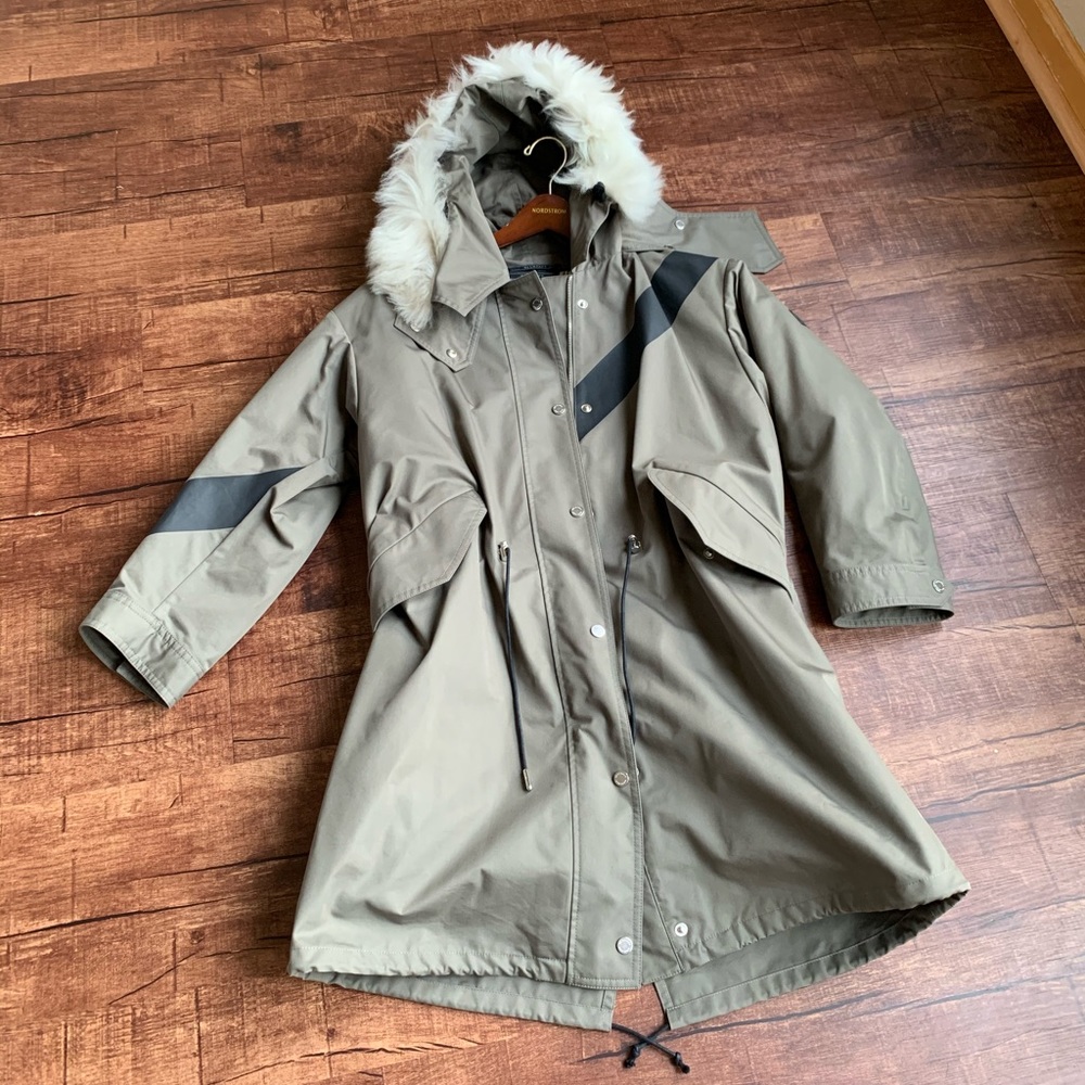 Belstaff olive green shearing trim hooded jacket - Picture 16 of 16